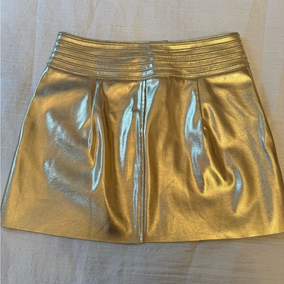 EDIT BY NINE// METALLIC GOLD MINI SKIRT - Picture 3 of 4
